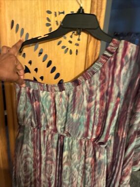 One Shoulder Tie-Dye top in Teal and Plum